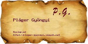 Pláger Gyöngyi névjegykártya